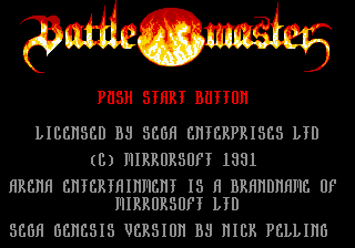 Battle Master title screen for Sega Genesis